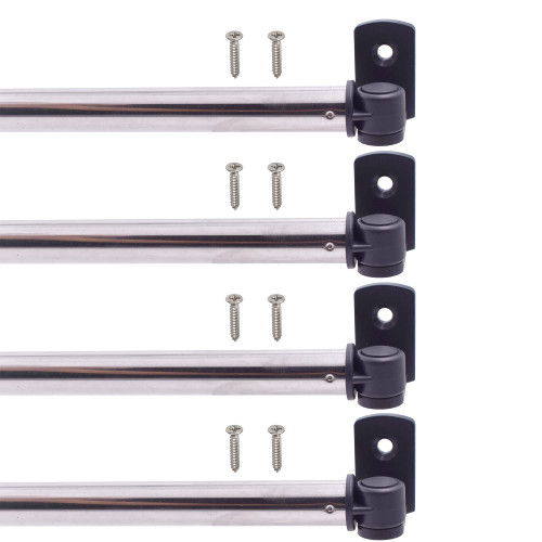 YYST Type A 16" to 28" Swivel End Curtain Sash Rod for Top & Bottom Doors & Sidelights Window Petite Café Sidelight W Screws (black-4)