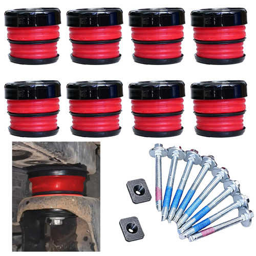 Silicone Body Mount Bushings Bolt Kit Compatible with Ford F250 F350 2008-2016 Crew Cab 2WD 4WD Durable Cab Bushings Improve Ride Comfort, Reduce Noise (Red)