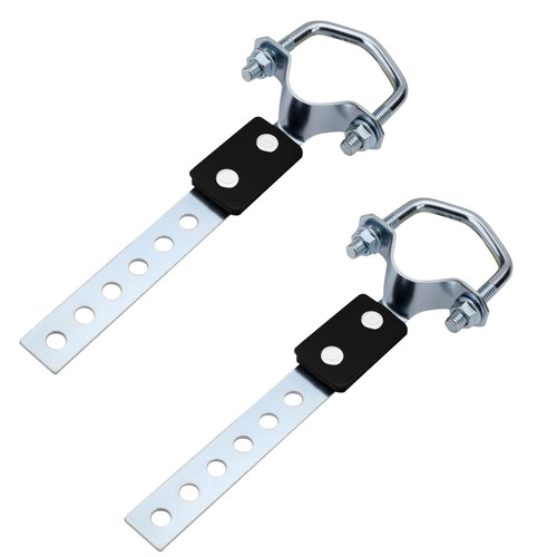 2 Pcs Exhaust Hangers Muffler Hanger Swivel Tail Pipe Universal Exhaust Tailpipe Hanger Heavy Duty Tailpipe Muffler Bracket Flexible Swivel, Silver (6 Holes,Oe Style)