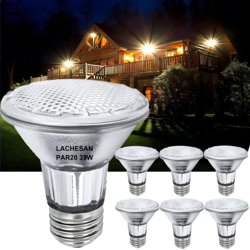Lachesan PAR20 Halogen Flood Bulbs 39W 120V 6Pcs, 2700K