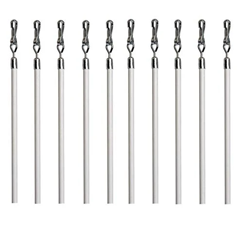 IF&D – 10 pack - 40 inch - Universal Drapery Pull Rod White Curtain Wand for Easier Opening and Back (White, 40") #0304