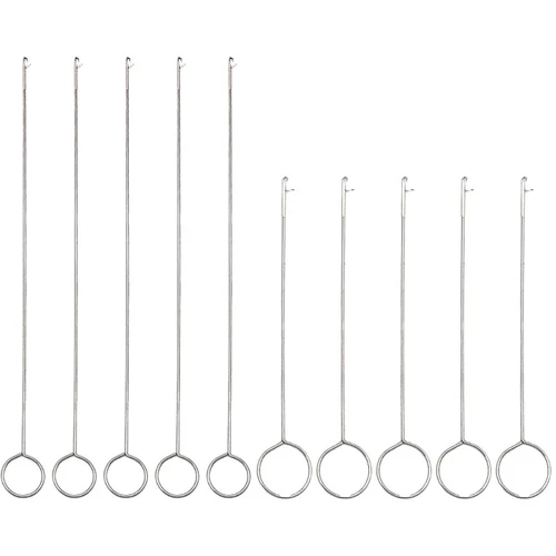 10Pcs Sewing Loop Turner Hook Set (5 Long & 5 Short) - Stainless Steel Handmade Sewing Tools for Fabric Tubes, Belts, Straps & Silicone Beads - DIY Knitting, Crafting Accessories with Latch