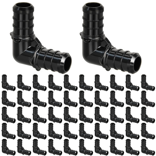 50pcs 1/2" Poly PPSU Barb Crimp PEX Elbow Fittings, No Lead