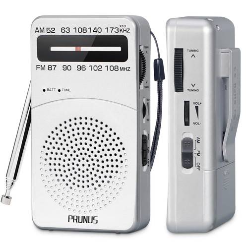 PRUNUS J-166 Portable Radio AM FM, Battery Operated Radio