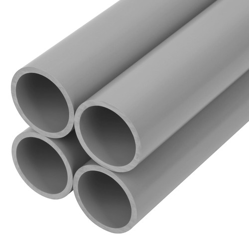 CKVIHAV 4Pcs 1-1/2 Inch Grey Electrical Conduit PVC Pipe 17" Long Sch40 PVC Rigid Tube Round Pipes Hardware Tubing for Home DIY Electrical Wiring Installation, Garden, Farm, Workshop,(1.50" x 17"L)