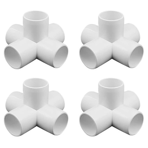 ANPTGHT 1-1/2“ Tee PVC Fitting 5 Way Elbow Connector Furniture Grade 4 Pack
