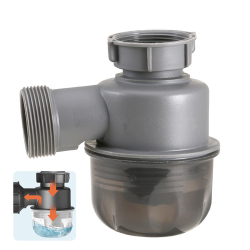 QruiLanTu Sink Trap 1 1/2'' P-Trap Replacement Upgrade Visible Removable Easy to Clean Drain Valve Suitable for Kitchen, Bathroom, Garbage Disposal Sink Drainage Pipe Accessories(Female Thread)