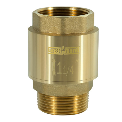 Wassermann 1-1/4" Brass Check valve 1.25“ NPT water Check Valve for submersible well pump 1.25 NPT inlet x 1.25 FNPT Outlet Suitable For Well Pump Irrigation System Water Supply System