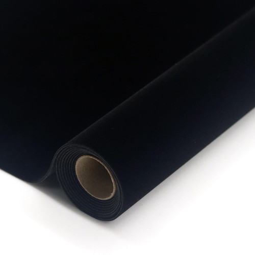 Black Large Size Self Adhesive Soft Velvet Drawer Liner DIY Fabric Felt Liner for Drawers Jewelry Box Felt Lining Art & Crafts Display Cabinet Shelf Covering 24x117 Inches