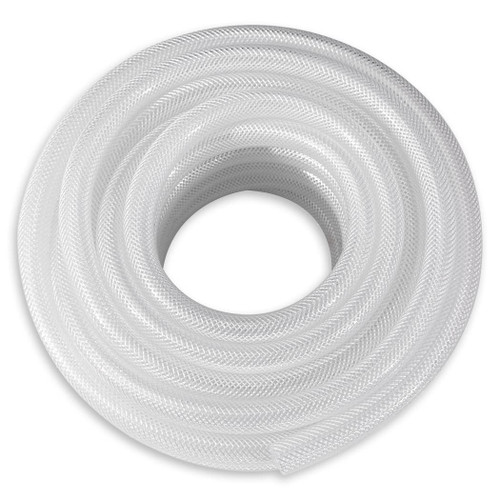 DAVCO 3/8" ID × 100 ft Heavy Duty Braided Clear Hose Plastic Vinyl Tubing