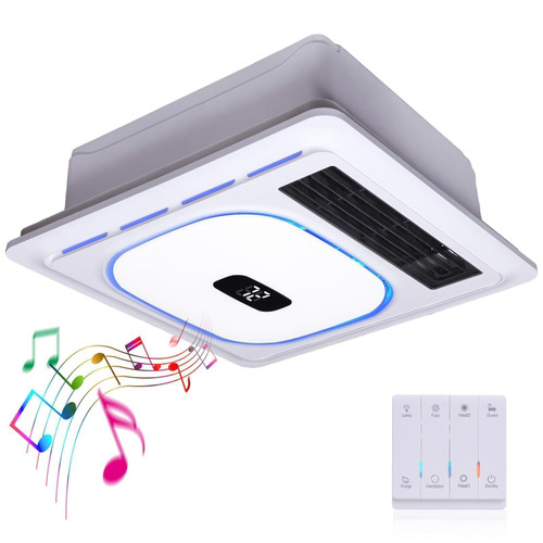 Plutoslove 4 In 1 Bathroom Exhaust Fan with Bluetooth, Light, Heater