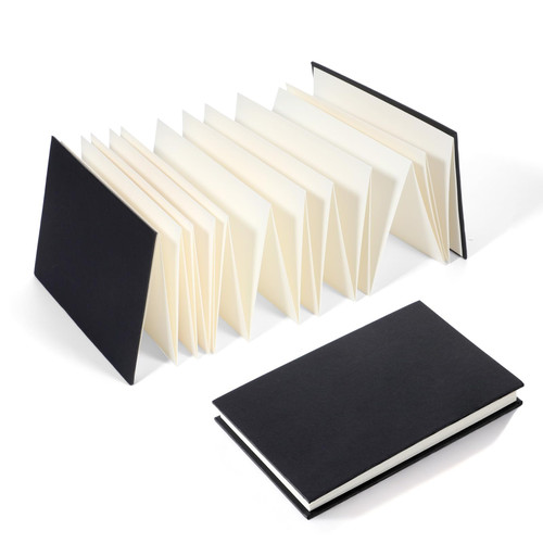 Concertina Sketchbook, Watercolour Hardback Concertina, 15 x 200 cm Travel Protable Accordion Sketchbook, 300 GSM Accordion Scrapbook(48 Pages)