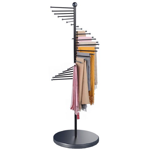 XIMSPHY Freestanding Scarf Display Stand, Metal Scarf Rack