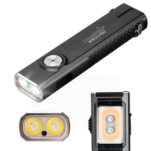 TrustFire X3-PRO 6-in-1 Lighting Modes 2050 Lumens Flat Flashlight, Black
