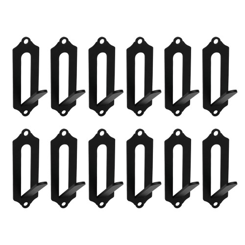 12 Pack European Style Mount Skull Hanger, Deer Skull Wall Mount Bracket Hook with Easy Installation Kits for Indoor Outdoor Small Game Animals, Black