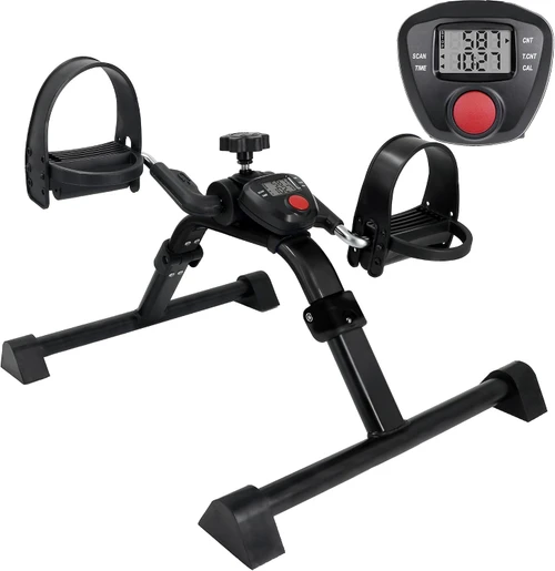 Vaunn Foldable Compact Professional Wrist Arm Leg Strengtheners Pedal Exerciser with Electronic Display for Indoor Exerciser and Physical Therapy (Gun Metal Black)