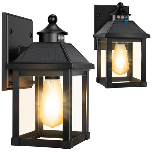 Auzev Solar Sconce Lights Outdoor Wall Mount Solar Porch Light Exterior