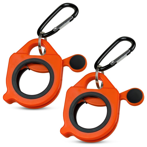 LYNCSEDAR Cable Tie Holder, 2-Pack Orange Reusable Zip Tie Holder, No.6 Carabiner, ABS Plastic, Outdoor Use, Heavy Duty Ziptie Organizer Wrap for Electrician Tool Belt Clip Storage Container Mount
