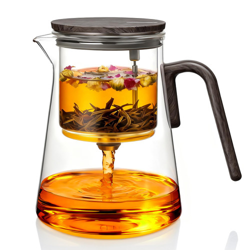 ZENS Magic Teapot with Infuser and Magnetic Lid for Loose Tea Maker, 34oz