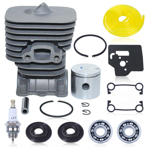 Hyceker 330LK Cylinder Piston Kit for Husqvarna 130C 130L 330LK String Trimmer Weed Eater Parts, 35mm for Husqvarna 125L 128LD Piston Cylinder Kit, Top End Kit with Gasket Seals Spark Plug 545008082