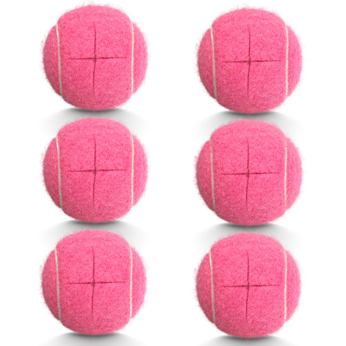 HPWFHPLF 6 PCS Precut Tennis Balls for Walkers, Heavy Duty Long Lasting Glide Balls - Precut for Easy Installation, Universal Felt Pads for Walker Legs & Furniture, Floor Protectors (Pink)