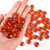 HUIANER Red-Orange Flat Glass Marbles, 100PCS 1lb Vase Filler Beads