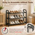 Yhsfsveh 3-Tier Expandable Shoe Rack, 17"-41" Adjustable Shoe Shelf Storage Organizer, Heavy Duty Metal Free Standing Shoe Rack for Entryway Closet Doorway, Suitable for Families & Renters