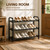 Yhsfsveh 3-Tier Expandable Shoe Rack, 17"-41" Adjustable Shoe Shelf Storage Organizer, Heavy Duty Metal Free Standing Shoe Rack for Entryway Closet Doorway, Suitable for Families & Renters