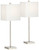 Franco 26 1/2" Tall Table Lamp USB Set of 2 Stick Brushed Nickel Modern