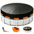 15 FT Round Pool Cover, Heavy Duty PE, Waterproof with Ratchet Straps and Wide Flat Webbing, Year-Round Protection