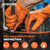 GLOVEWORKS Nitrile Gloves Disposable Orange 8 mil, X-Large 3 Boxes of 100