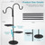 Ribgwo Upgraded 74" Shepherd's Hook Stand plant，Bird Feeder，Wind Chime Hanger Stand, Waterproof Metal & Adjustable-Height Standing Pole Holder for Lantern and Wreath, Indoor & Outdoor