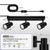 Plug-in Track Lighting LED, Track Light Fixtures Ceiling, Black Plug in Wall Lights with 14.8ft Cord, 3 Way Ceiling Spotlight for Kitchen, Rotatable Light Head for Bedroom Hallway(GU10 Socket,NO Bulb)