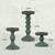 Mumufy 3 Set Wooden Candle Holders for Pillar Candles, Sage Green, Small