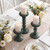 Mumufy 3 Set Wooden Candle Holders for Pillar Candles, Sage Green, Small