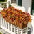 Guagb Fall Flowers Artificial for Outdoor Decoration, 6 Bundles Faux Fall Flowers Fake Rose with Artificial Mums for Front Porch Garden Patio Window Box Outside Autumn Home Indoor Decor (Fall Orange)