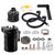 muge racing Baffled Oil Catch Can 400ml, Universal Oil Catch Can Kit with Breather Filter & Stainless Steel Wool, Installation Accessories & Premium Fuel Line Included, Alumium, Black