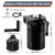 muge racing Baffled Oil Catch Can 400ml, Universal Oil Catch Can Kit with Breather Filter & Stainless Steel Wool, Installation Accessories & Premium Fuel Line Included, Alumium, Black