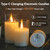 Glass Rechargeable LED Flickering Flameless Candles with Remote and Timer