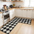 SHACOS Kitchen Rugs Set of 3 Checkered Kitchen Mats for Floor, Black/White