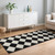 SHACOS Kitchen Rugs Set of 3 Checkered Kitchen Mats for Floor, Black/White