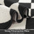 SHACOS Kitchen Rugs Set of 3 Checkered Kitchen Mats for Floor, Black/White