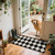 SHACOS Kitchen Rugs Set of 3 Checkered Kitchen Mats for Floor, Black/White