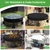 Somivrusa Outdoor Round Fire Pit Cover 600D Oxford Heavy Duty Waterproof Cover for Firepit, 56 inch Durable Windproof Built in Stone Fire Pit Cover Black Firepit Protector