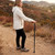 Foldable Adjustable Walking Cane for Seniors ，3 Functional Grip Angles,Lightweight Telescopic Walking Stick with Anti-Slip Rosewood Handle, Portable Hiking Trekking Cane for Balance & Mobility Support