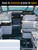 FOCEAN Boat Flooring EVA Foam Boat Decking Marine Mat Non-Slip Self-Adhesive Flooring Sheet for Motorboat Jon Boats Bass Boat Kayak RV Floor, 94.5"'x 15.7'', Dark Grey with Blue Lines