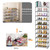 OYREL 10-Tier Metal Shoe Rack, Narrow Shoe Rack Organizer, Sturdy Shoe Shelf for Closets, Entryway, Bedroom, Garage - Silver