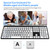 Full Size Wireless Large Print Keyboard and Mouse Set Rechargeable | Quiet Scissor Switch | for Seniors and Visually Impaired Low Vision Individuals-White