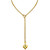 EverGlimp 18K Gold Plated Slip Chain Necklace for Women, Adjustable Heart Lariat Y-Necklace with Removable Heart Clasp and Crystal Gemstone Pendant, Stainless Steel Waterproof Chain Jewelry (Green)