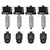 4PCS X2D/P2S Hotend, Quick Swap Hardened Steel Nozzle Print Head Hot End Replacement Kit with Silicone Socks for Bambu Lab X2D/P2S/H2D/H2C/H2S 3D Printer (0.2/0.4/0.6/0.8mm)